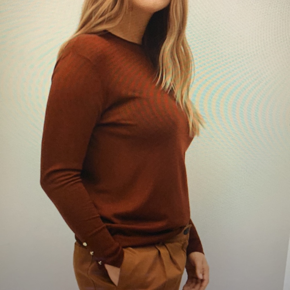 NWT Violeta by Mango Decorative Button Dark Dark Red Sweater XL